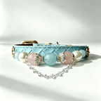 Green fluorite crystal cat collar luxury leather - Veyra