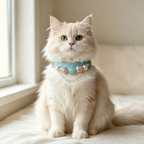 Green fluorite crystal cat collar luxury leather - Veyra-2