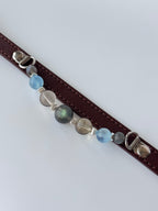Moonstone aquamarine crystal cat collar - Veyra-5