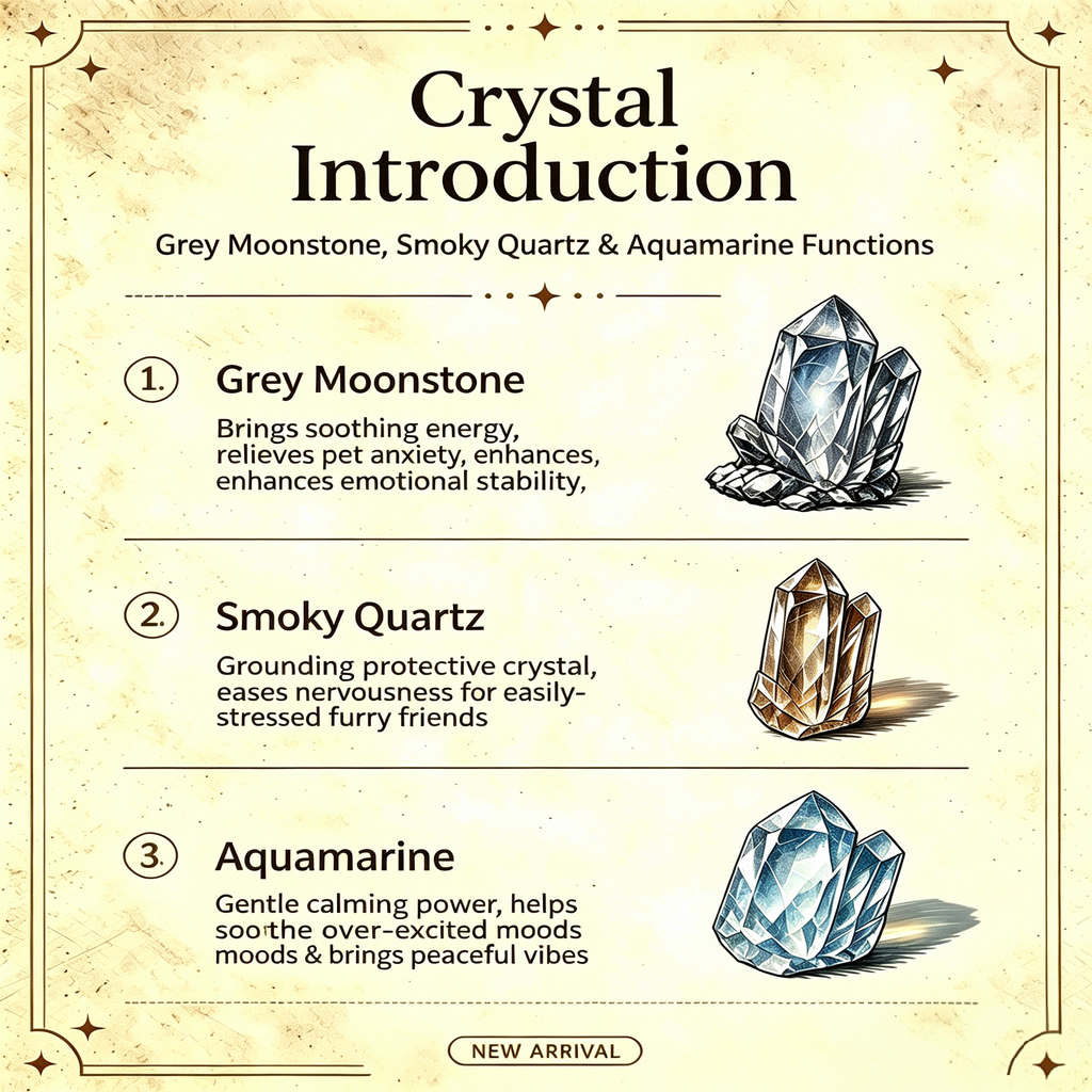 Moonstone aquamarine crystal cat collar - Veyra-4