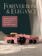 Rose Noir crystal pet collar showcasing detachable dual-wear design on draped fabric