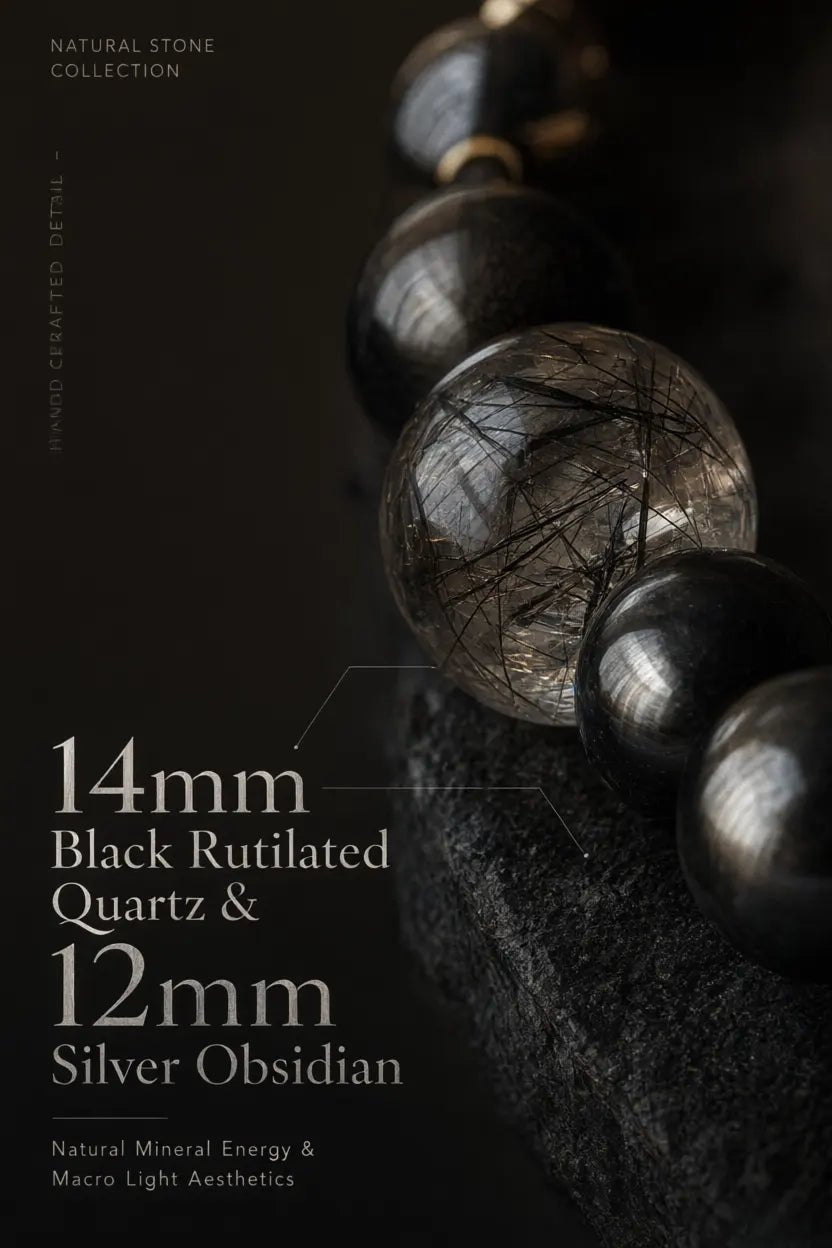 Angled detail showing smoky quartz bead and diamond-pattern woven strap - Veyrapaw