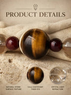 Lifestyle shot of companion wearing tiger's eye gemstone-inspired collar - Veyrapaw