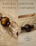 Angled display of tiger's eye and champagne smoky quartz pet collar - Veyrapaw