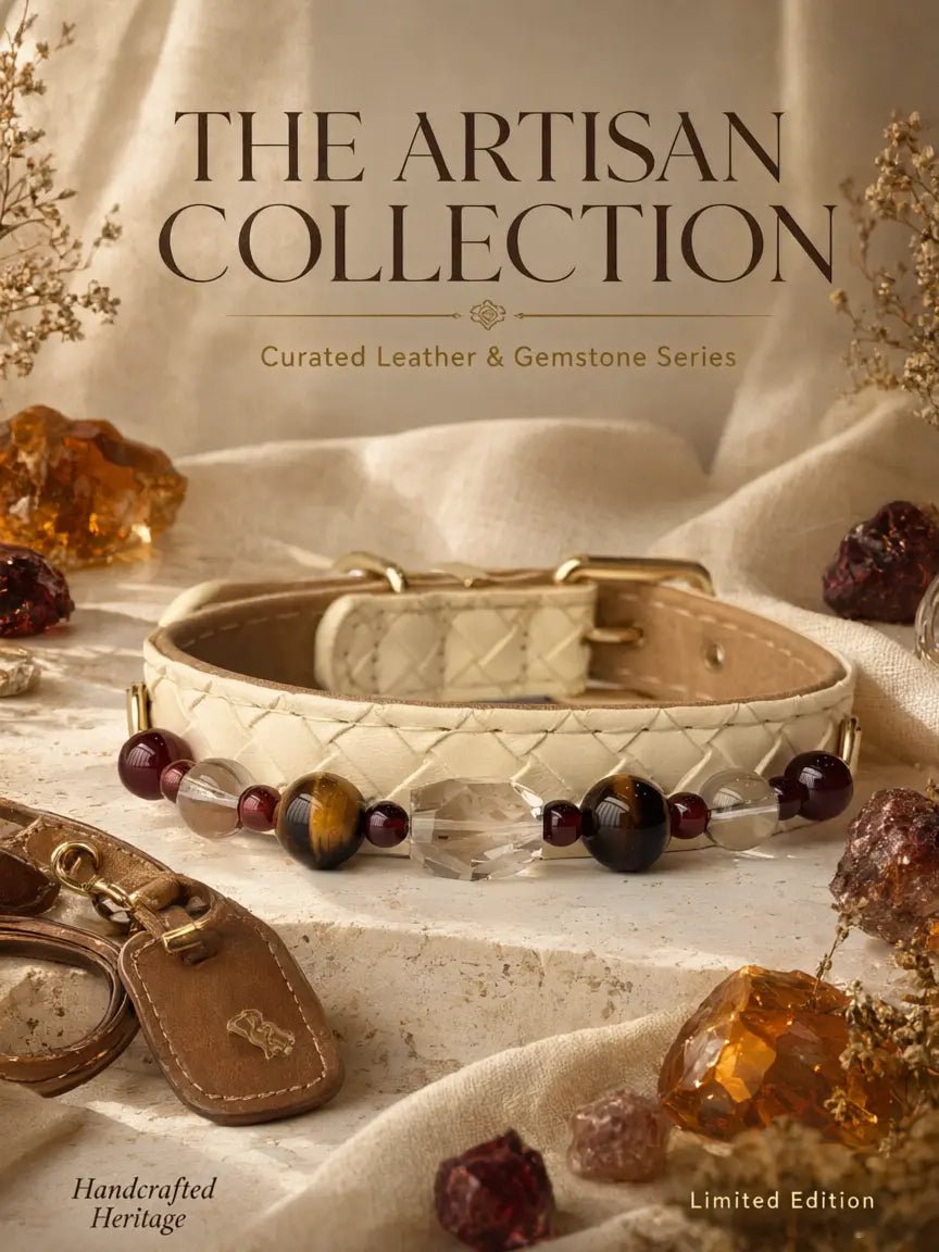 Full showcase of handmade luxury crystal collar for cats and dogs - Veyrapaw