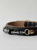 obsidian noir crystal pet collar on cat lifestyle photo